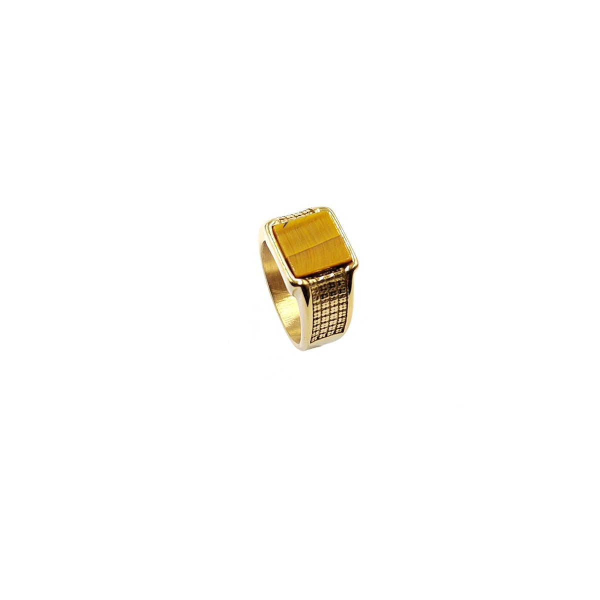 Bague carré pierre oeil de tigre