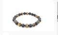 Bracelet mixte pierre d'oeil de tigre et Onyx