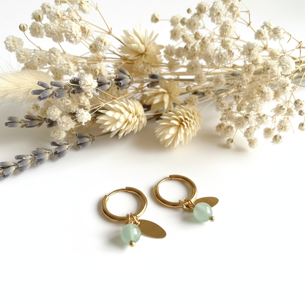 Boucles d'oreilles Aventurine Verte