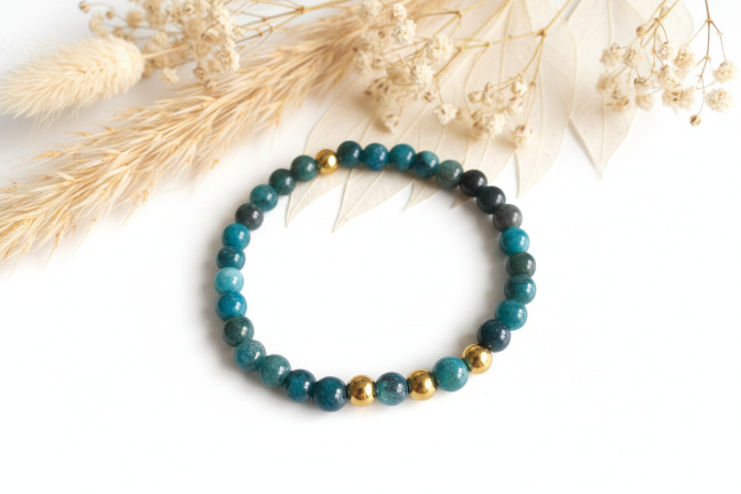 Bracelet en apatite bleue