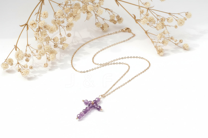 Collier Améthyste - Croix