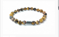 Bracelet oeil du tigre avec motif hématite