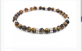 Bracelet oeil de tigre avec deux motifs acier