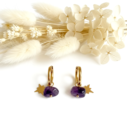 Boucles d'oreilles Améthyste