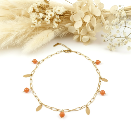 Collier en aventurine orange